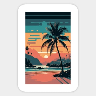 Sunset at the beach Sticker